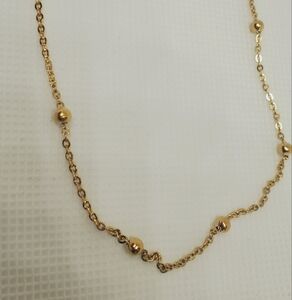 Beaded gold chain necklace